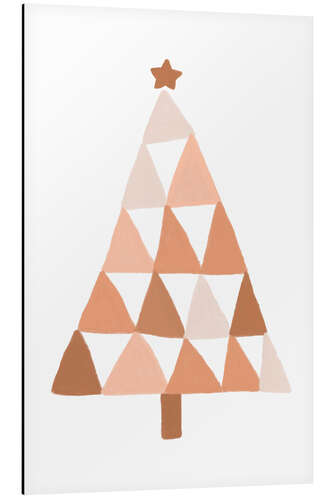 Aluminium print Beige Christmas tree III