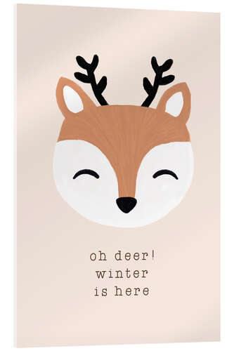 Acrylic print Oh Deer Winter Is Here