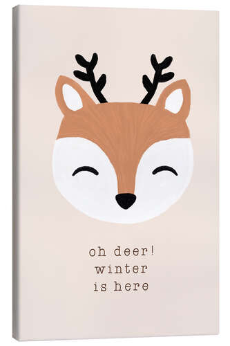 Quadro em tela Oh Deer Winter Is Here