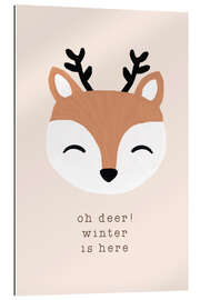 Quadro em plexi-alumínio Oh Deer Winter Is Here