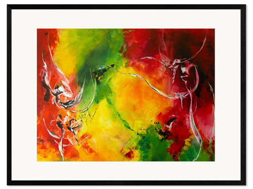 Framed art print Red green yellow