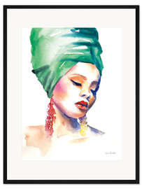 Gerahmter Kunstdruck Woman in Green