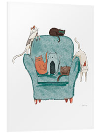 Hartschaumbild Entspannte Hauskatzen - Becky Thorns