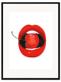 Ingelijste kunstdruk Cherry Lips