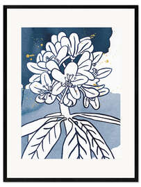 Framed art print Indigo Blooms II