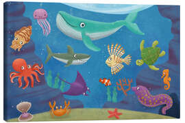 Canvastavla  Ocean creatures - Leonora Camusso