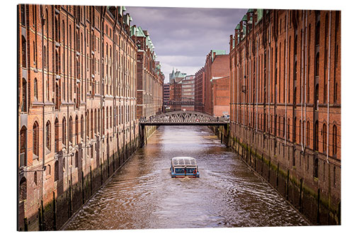 Quadro em alumínio Speicherstadt Hamburgo