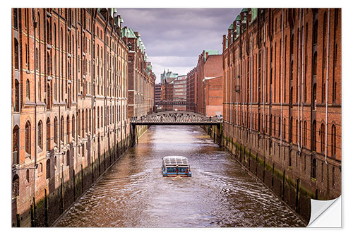 Selvklebende plakat Speicherstadt Hamburg