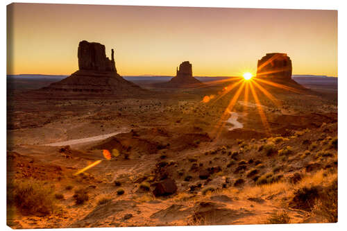 Canvas print Sunrise in Monument Valley