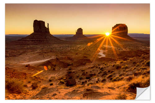 Wandsticker Sonnenaufgang im Monument Valley