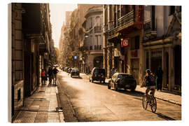 Wood print Streets of Buenos Aires