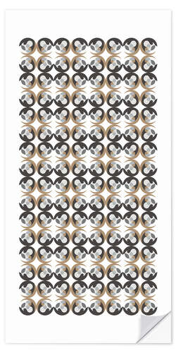 Selvklebende plakat Gold and Grey abstract pattern