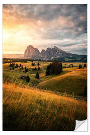 Wall sticker Morgenrot Alpe di Siusi, Dolomiten