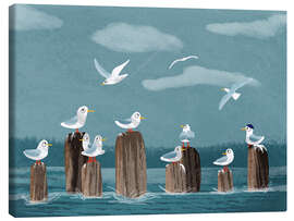 Canvas-taulu  Seagull group II - Julia Reyelt