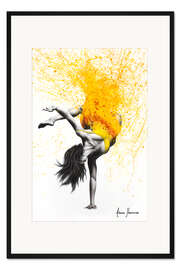 Gerahmter Kunstdruck Break Dance im gelben Kleid