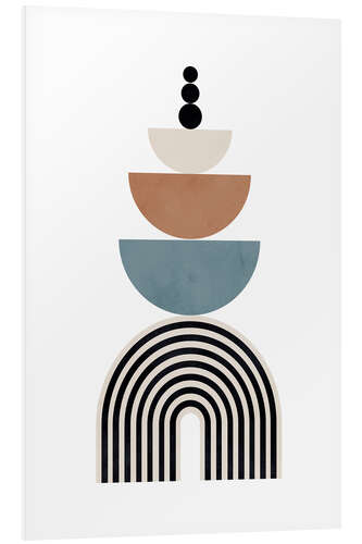 Foam board print Mid century abstract shapes