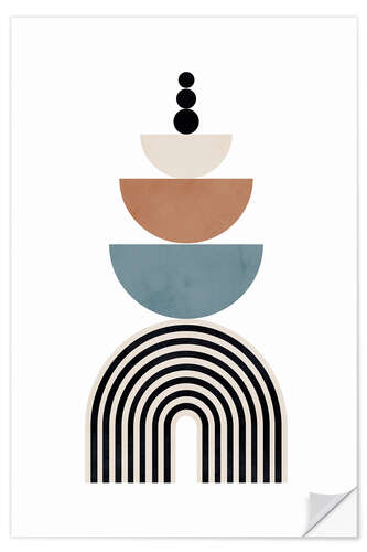 Naklejka na ścianę Mid century abstract shapes