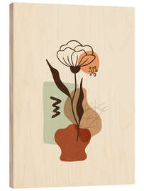 Holzbild Blume in einer Vase