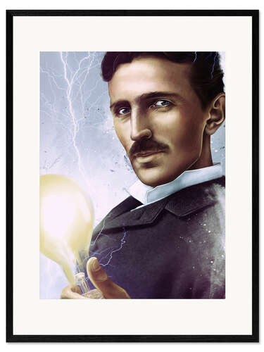 Innrammet kunsttrykk Nikola Tesla