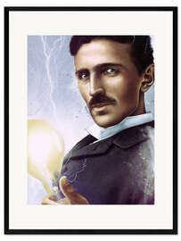Kehystetty taidepainatus Nikola Tesla