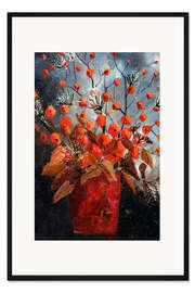 Gerahmter Kunstdruck Rote Blumenvase