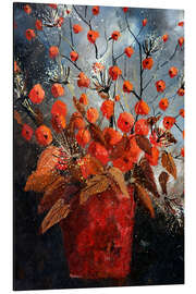 Magnettafel Rote Blumenvase