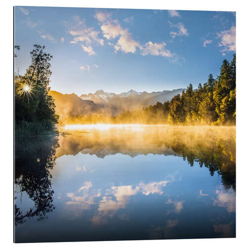 Gallery Print Sonnenaufgang am Lake Matheson, Neuseeland