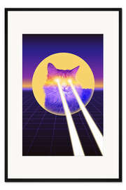 Gerahmter Kunstdruck Laserkatze I