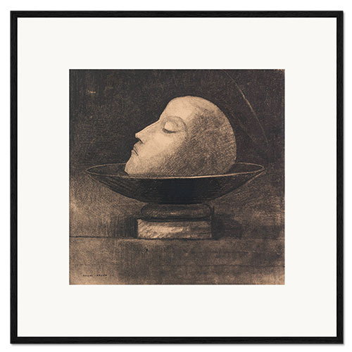 Framed art print Head of a martyr on a plate