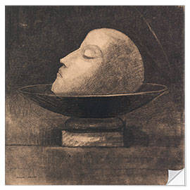 Selvklebende plakat Head of a martyr on a plate