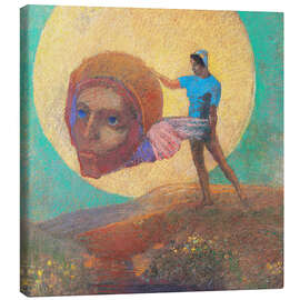 Leinwandbild Figur, die einen Ailee-Kopf trägt - Odilon Redon