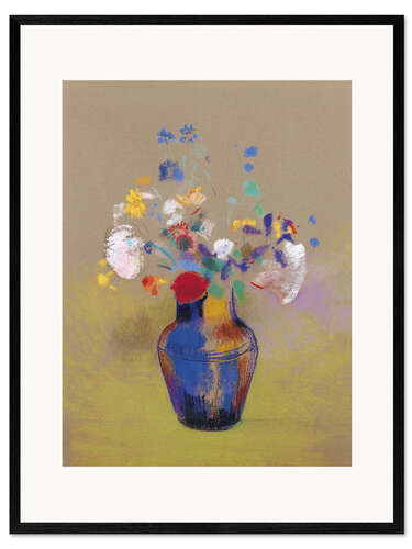 Ingelijste kunstdruk Flowers on Grey Background, 1916