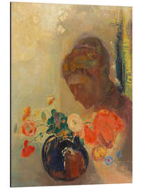 Magnettafel Frau mit einer Blumenvase