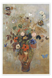 Obraz  Martwa natura z kwiatami - Odilon Redon