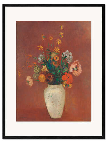 Kehystetty taidepainatus Bouquet of flowers in a Chinese vase