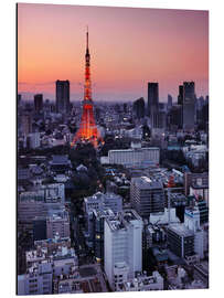 Magnettafel Beleuchteter Turm von Tokio bei Sonnenuntergang