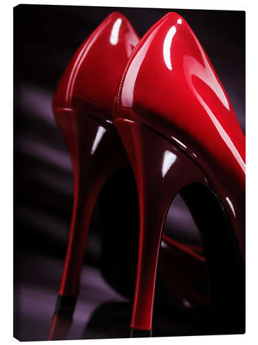 Tableau sur toile Talons hauts rouges brillants