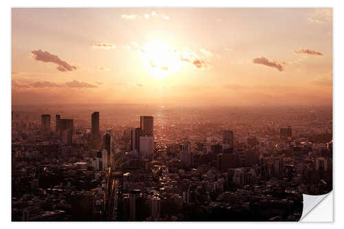 Vinilo para la pared Atardecer en Tokio