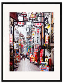 Gerahmter Kunstdruck Bunte Gasse in Tokio, Japan