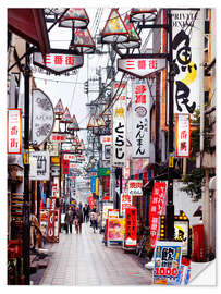 Selvklebende plakat Colorful alley in Tokyo, Japan