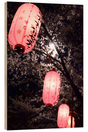 Print på træ Summer festival lanterns with cherry blossoms - Maxim Images
