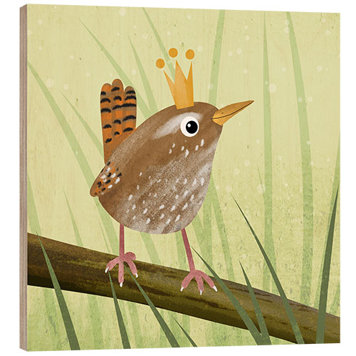 Hout print Wren