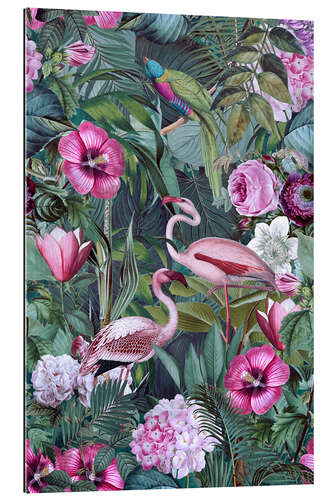 Tableau en plexi-alu Paradis des flamants roses