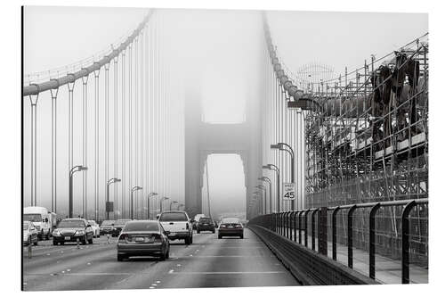 Cuadro de aluminio Tráfico en el puente Golden Gate