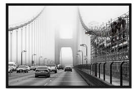 Gerahmter Kunstdruck Verkehr auf der Golden Gate Bridge