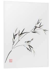 Foam board print Bird on a bamboo branch