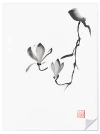 Wall sticker Magnolia branch with two flowers