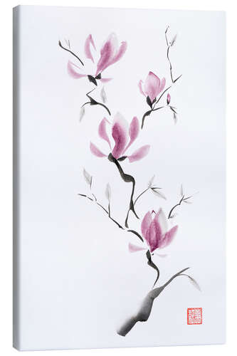Leinwandbild Magnolienblütenzweig