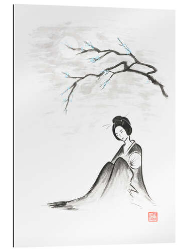 Gallery print Geisha under a sakura branch