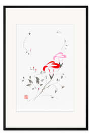 Gerahmter Kunstdruck Zarter blühender Zweig